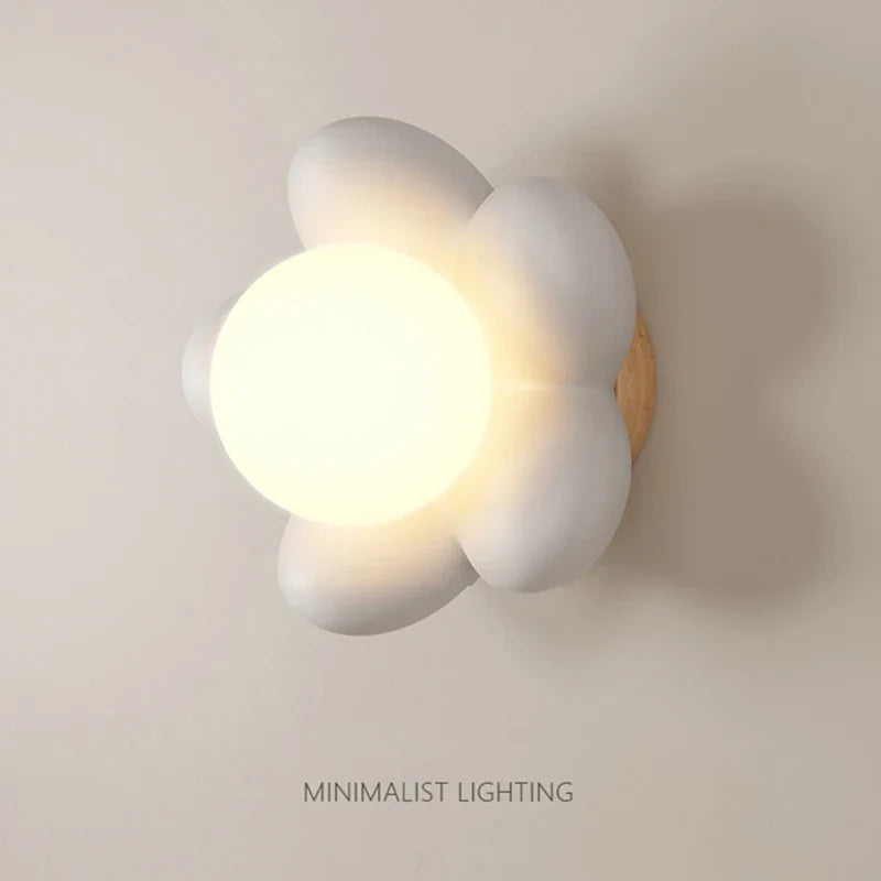 Econiko Cream Flower Wall Lamp: Stylish Indoor Lighting for Living Room, Bedroom, Bedside