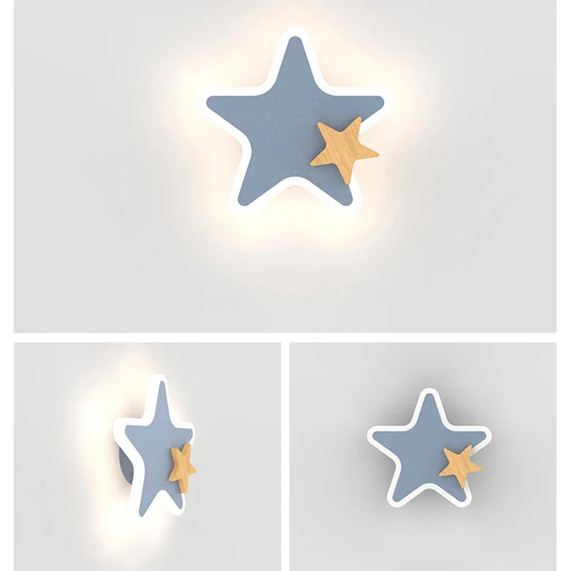 LED Rocket Moon Star Wall Lamp by Econiko: Modern Nordic Indoor Lighting for Bedroom, Living Room