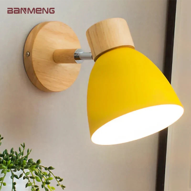 Econiko Nordic LED Wall Lamp Wood Sconces Light for Home Decor: Modern, Indoor, Bedroom