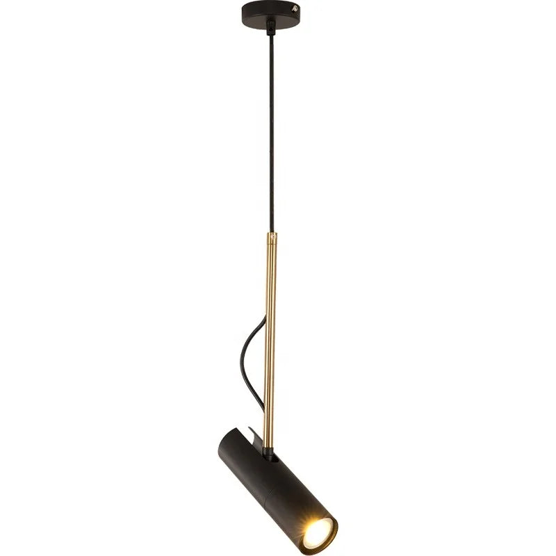 Adjustable Tube Chandelier LED Pendant Lamp by Econiko for Bedside Reading and Ceiling in Black