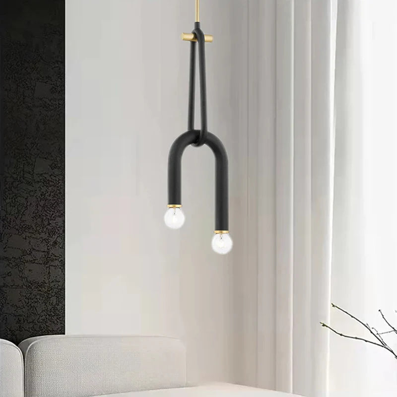 Adjustable Height Black Metal Chandeliers for Dining Room Kitchen Bedside Lighting by Econiko