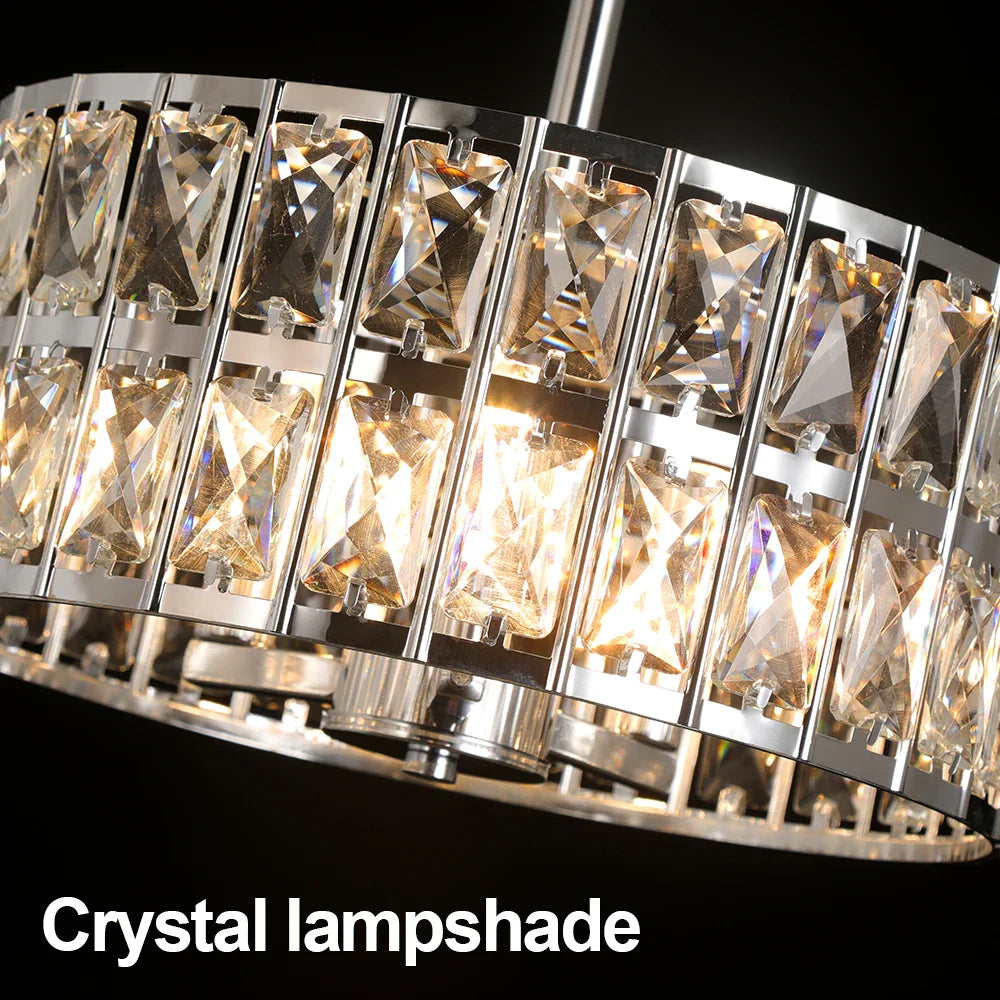 Adjustable LED Crystal Chandelier Pendant Light for Modern Home Decor by Econiko