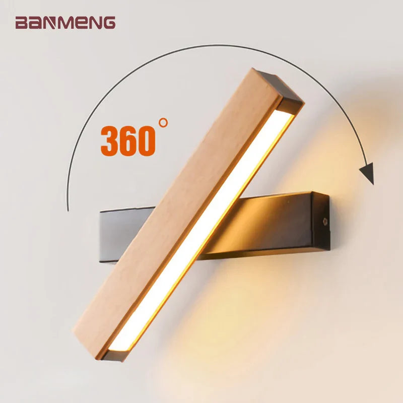 Econiko Solid Wood Wall Lamp Modern Nordic Design Bedroom Living Room Lighting