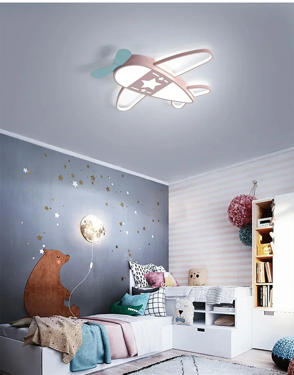 Airplane LED Ceiling Lights by Econiko: Children's Cartoon Creative Lamp for Kids Room.