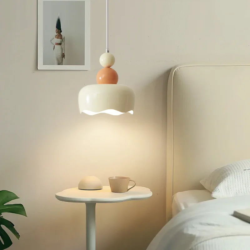 Econiko Cream Nordic LED Pendant Chandelier - Modern Hanging Lamp for Home & Hotel