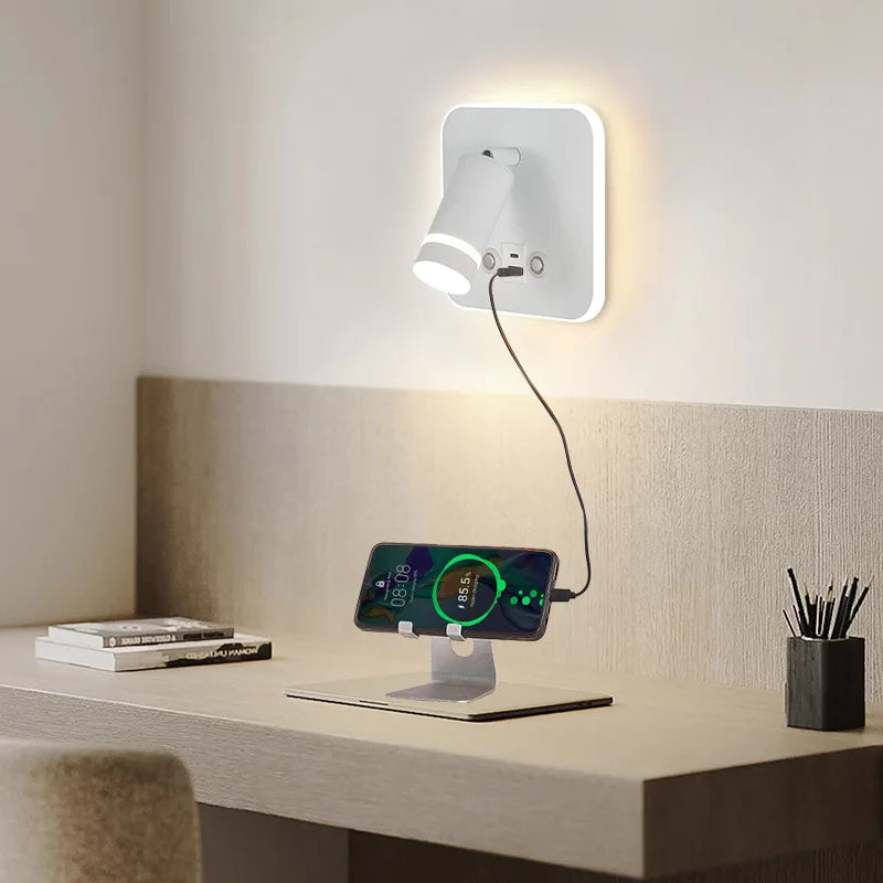 Econiko USB Charging Reading Wall Lamp for Ambient Lighting in Bedroom, Living room, Hotel