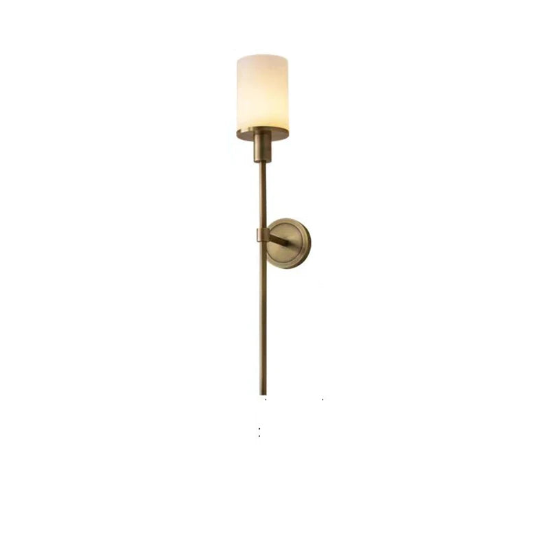 Brass Wall Lamp with Marble Sconce, E14 Bulb, Living Room Bedroom Lighting, Econiko Gold Black Copper