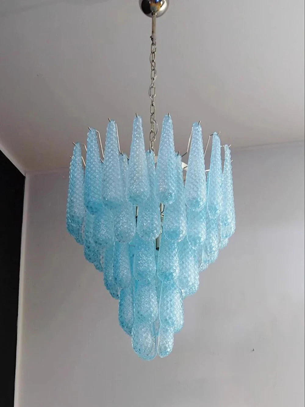 2024 Econiko Glass Leaves LED Chandelier Lighting for Living Room