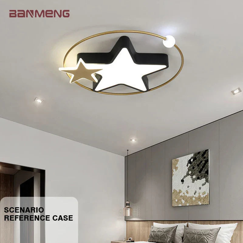 Econiko LED Ceiling Lamp Modern Nordic Light 40W 50W 65W Star Moon Model Home Decor for Living Room Bedroom