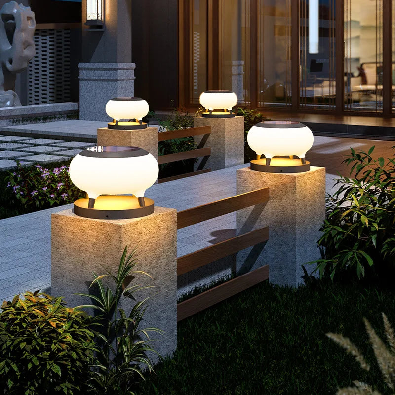 Econiko Solar Pillar Lights: Super Bright Outdoor LED Wall Lamp for Home Garden Lighting