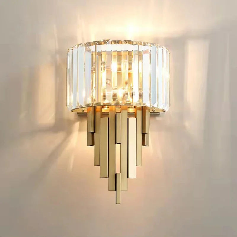 Econiko Crystal LED Wall Light: Modern Gold Nordic Sconce for Living Room & Bedroom