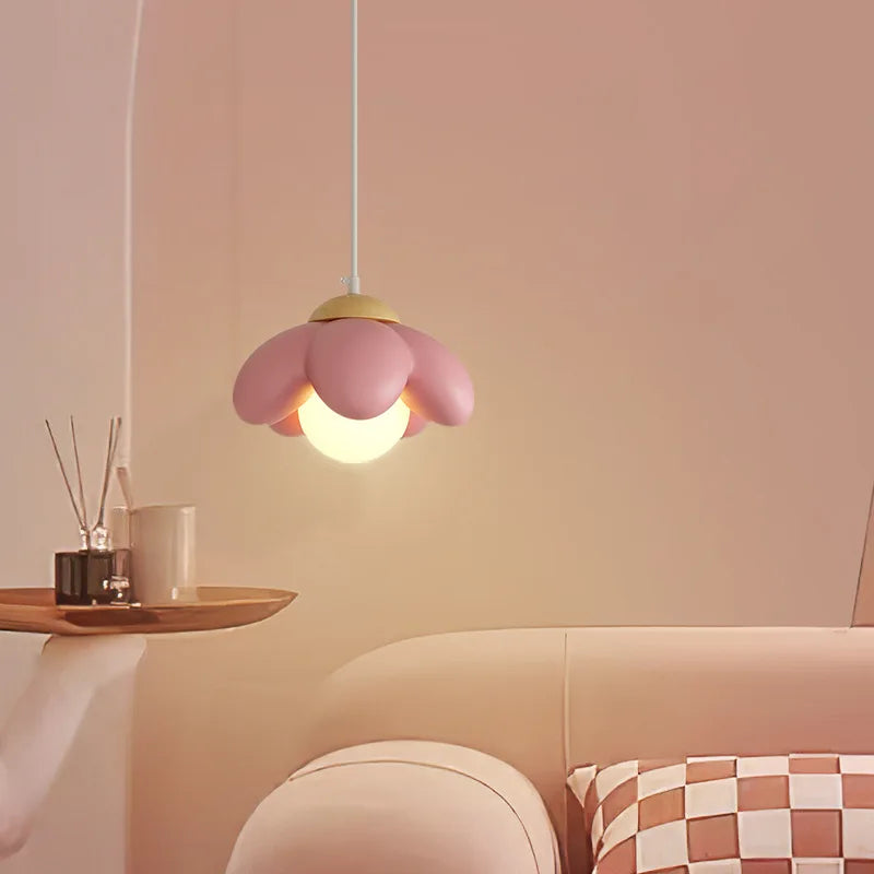 Econiko Cream Flower Pendant Light - Modern Stylish Hanging Lamp for Room Decor