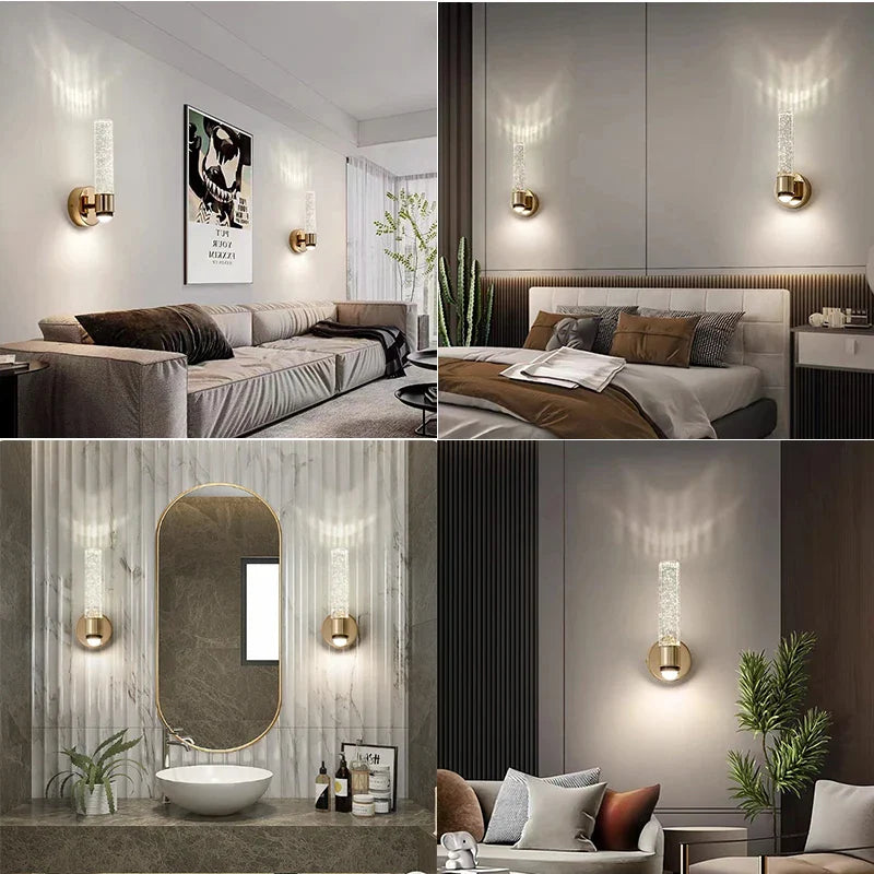 Bubble Crystal LED Wall Sconces for Home Decor by Econiko - Modern Indoor Hanging Lights