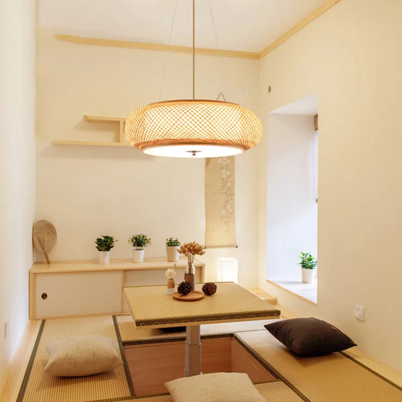 Bamboo Pendant Lights Japanese Style Hanglamp for Living Room Bedroom Dining Room - Econiko