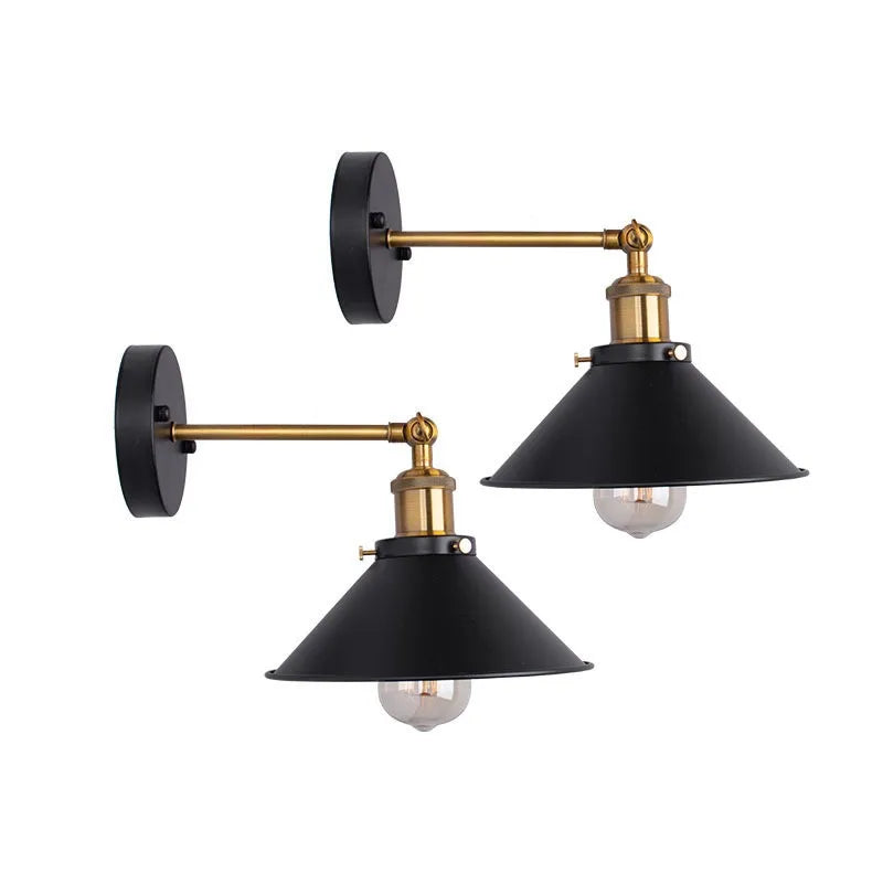 Black Iron Wall Sconces by Econiko - Adjustable for Living Room Bedside Reading.