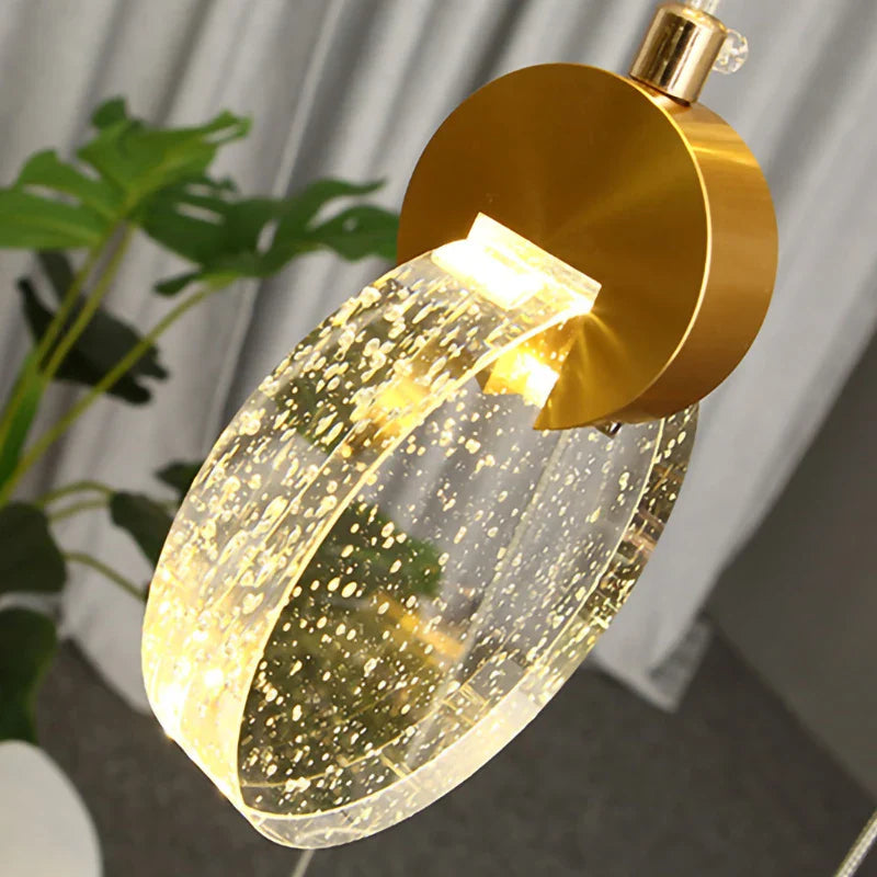 Econiko Crystal Chandelier LED Pendant Light for Bedroom Living Room - Modern Simplicity Luxurious Hanging Lamp