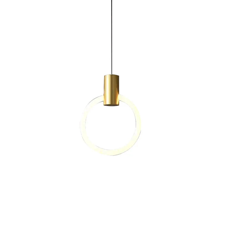 Acrylic Ring LED Chandelier by Econiko: Minimalist Design, 3 Color Dimming Options