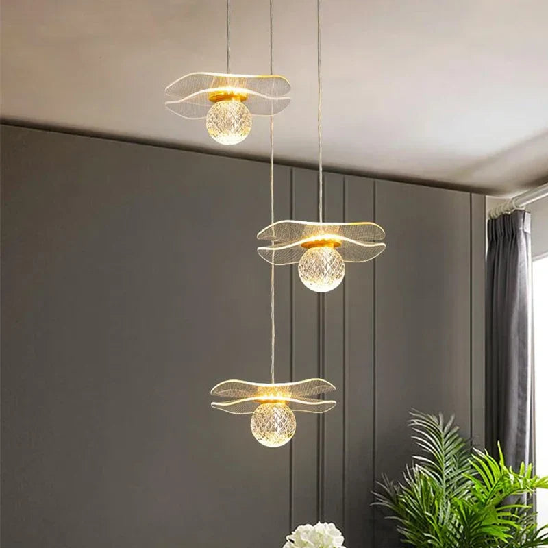 Acrylic LED Pendant Lights Modern Kitchen Island Decor Econiko Branded Eco-Friendly Fixtures