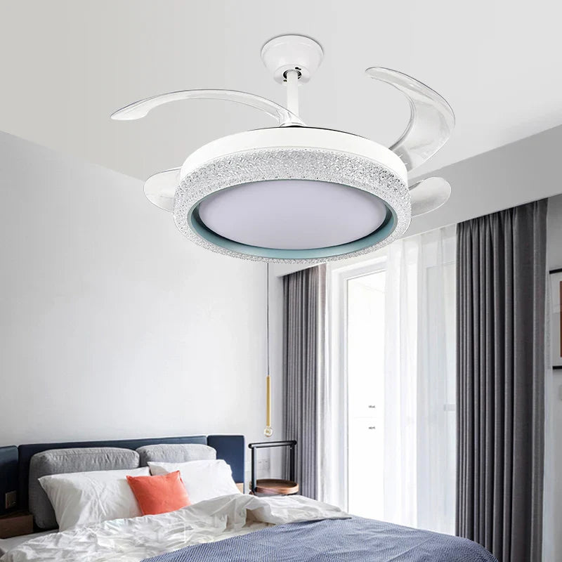 Ceiling Fan Light with Remote Control LED, Small Decorative Fans for Bedroom, Dining Room by Econiko