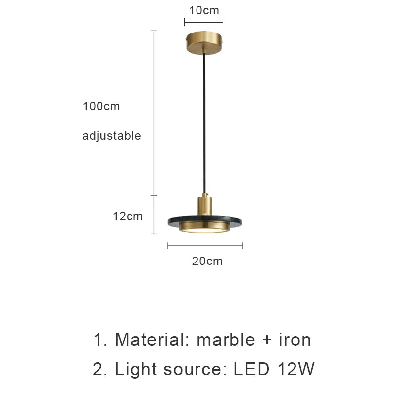 Econiko Modern 12W LED Pendant Light for Bedroom Kitchen Living Room