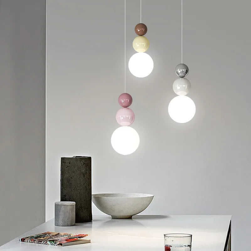 Nordic Cream LED Pendant Light Modern Indoor Room Decor Econiko Hanging Lamp