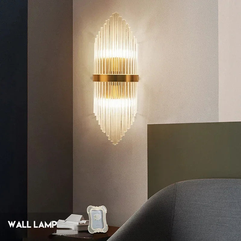 Econiko Crystal LED Wall Lamp Modern Luxury Sconces for Home Decor Bedroom Lighting