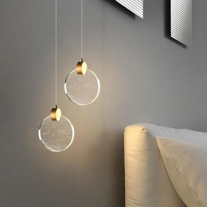 Bubble Glass Crystal Chandelier LED Pendant Lighting by Econiko for Dining Room, Living Room, Bedroom