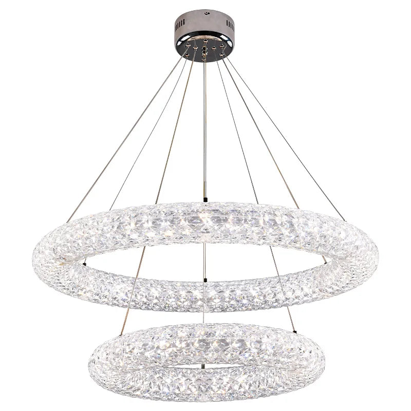 Acrylic Ring Chandelier LED Lamp for Living Room by Econiko - High Transmittance & Refractive