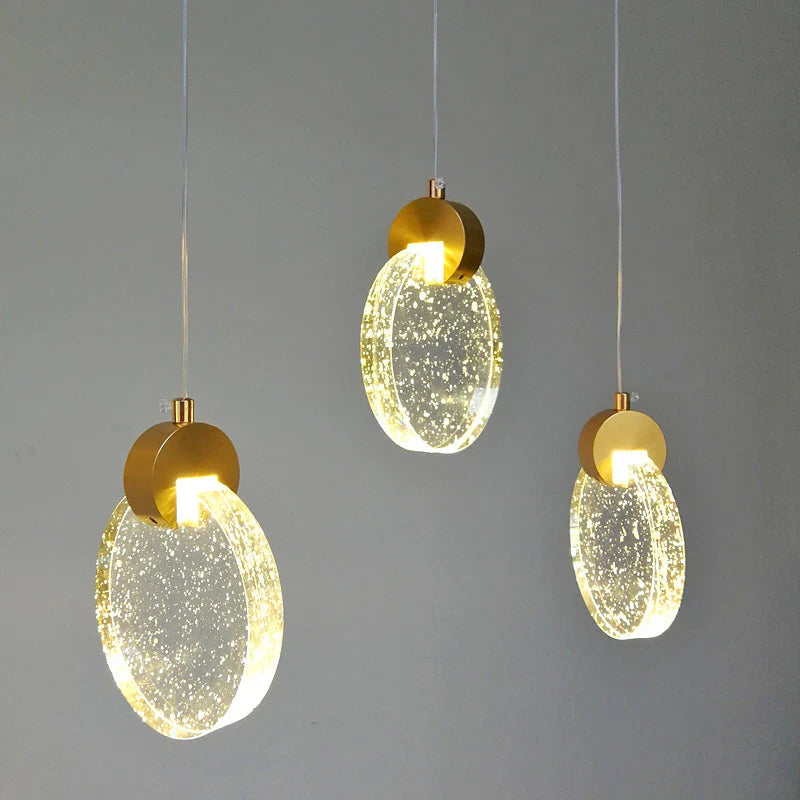 Bubble Glass Crystal Chandelier LED Pendant Lighting by Econiko for Dining Room, Living Room, Bedroom