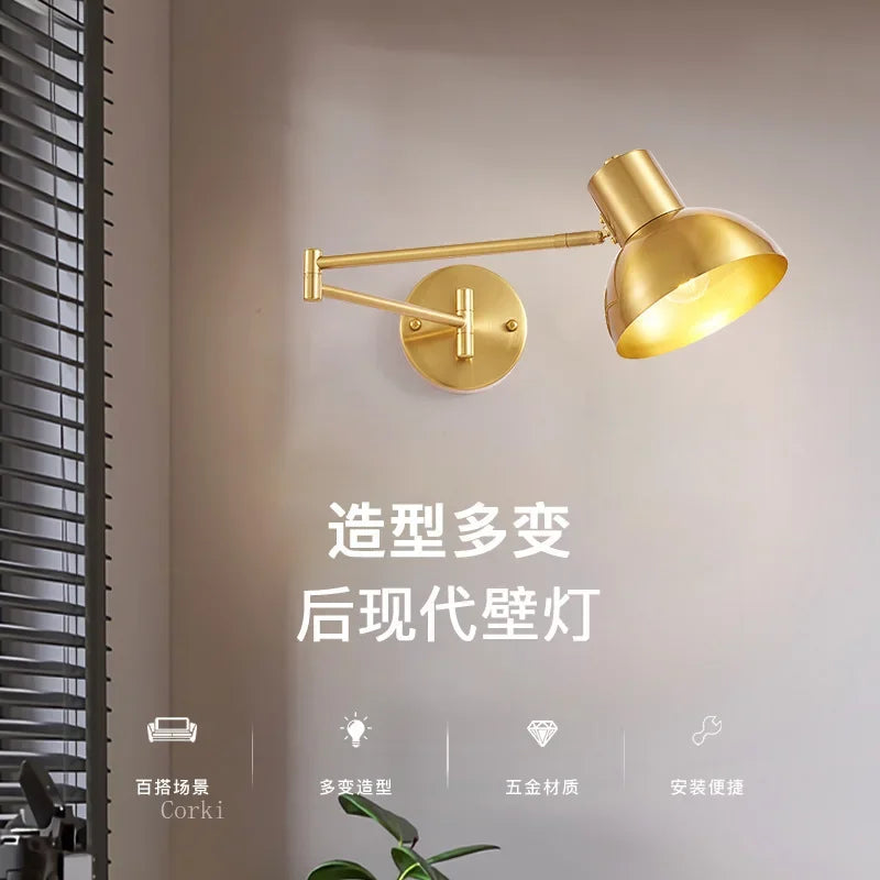 Adjustable Swing Arm LED Wall Lamps by Econiko - Modern Bedside Sconce Lights