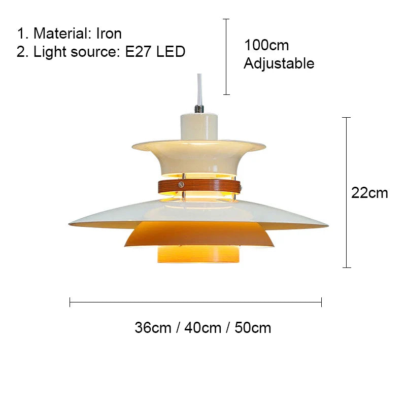 Econiko Modern Wood and Iron LED Pendant Light Chandelier for Living Room and Bedroom