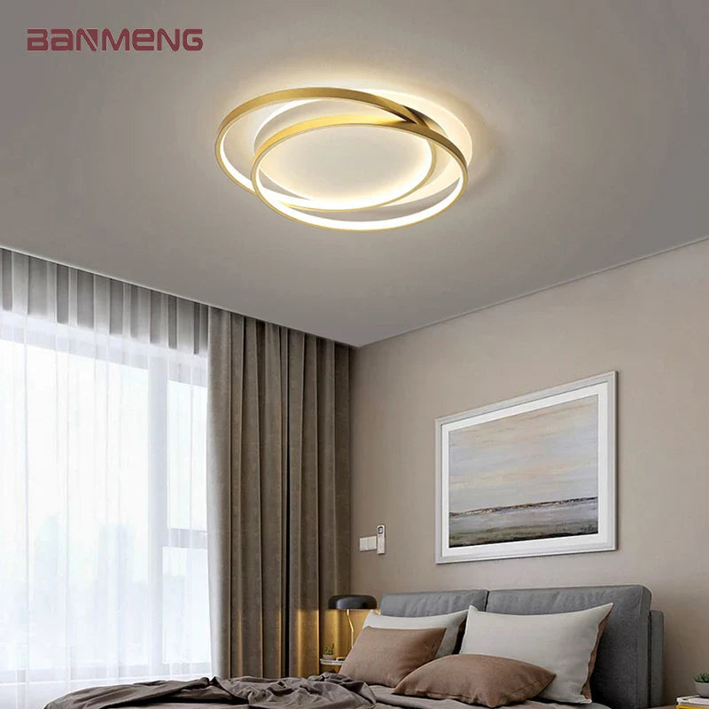 Econiko 180W LED Ceiling Lamp Modern Nordic Gold Indoor Lighting for Home Decor