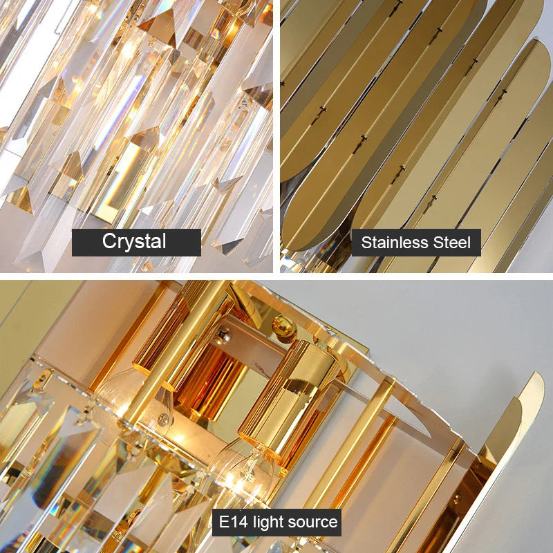 Nordic Crystal Wall Light Gold Sconces Indoor Lighting by Econiko