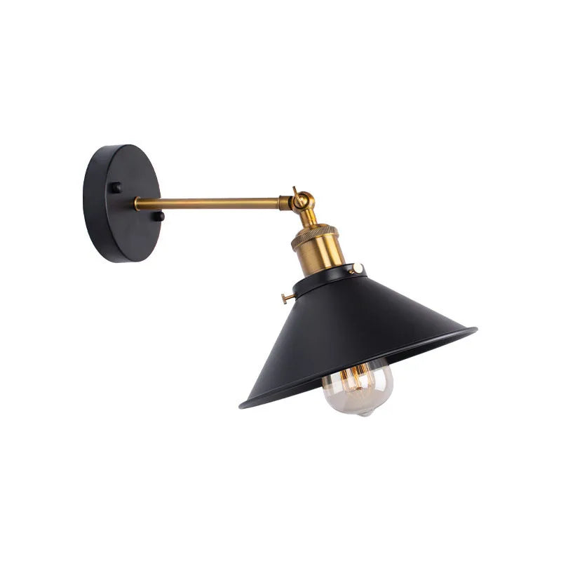 Black Iron Wall Sconces by Econiko - Adjustable for Living Room Bedside Reading.