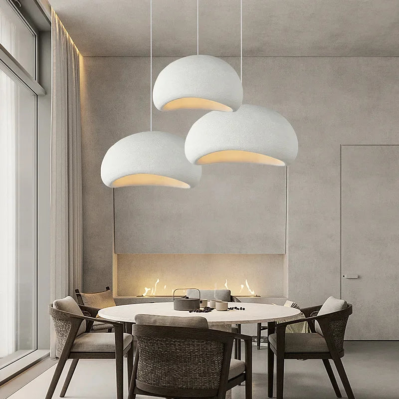 Econiko Cream Pendant Lights Nordic Modern Style Chandelier for Living Room, Bedroom, Dining Room