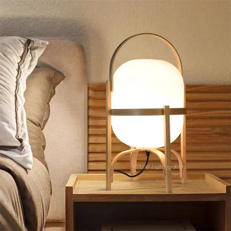 Bamboo LED Desk Lamp for Study & Bedroom Econiko - Modern Simple Table Light