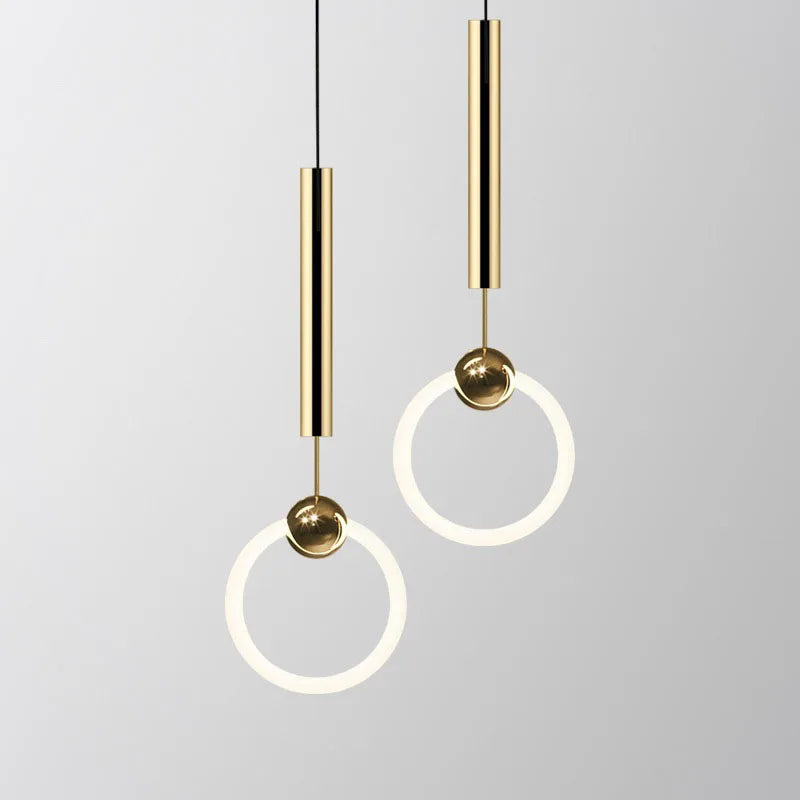 Acrylic Circle Pendant Lighting by Econiko: Modern LED Chandelier for Bedroom Decoration