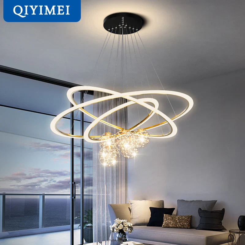 Acrylic LED Chandeliers with Star Decoration for Living Room Bedroom - Econiko