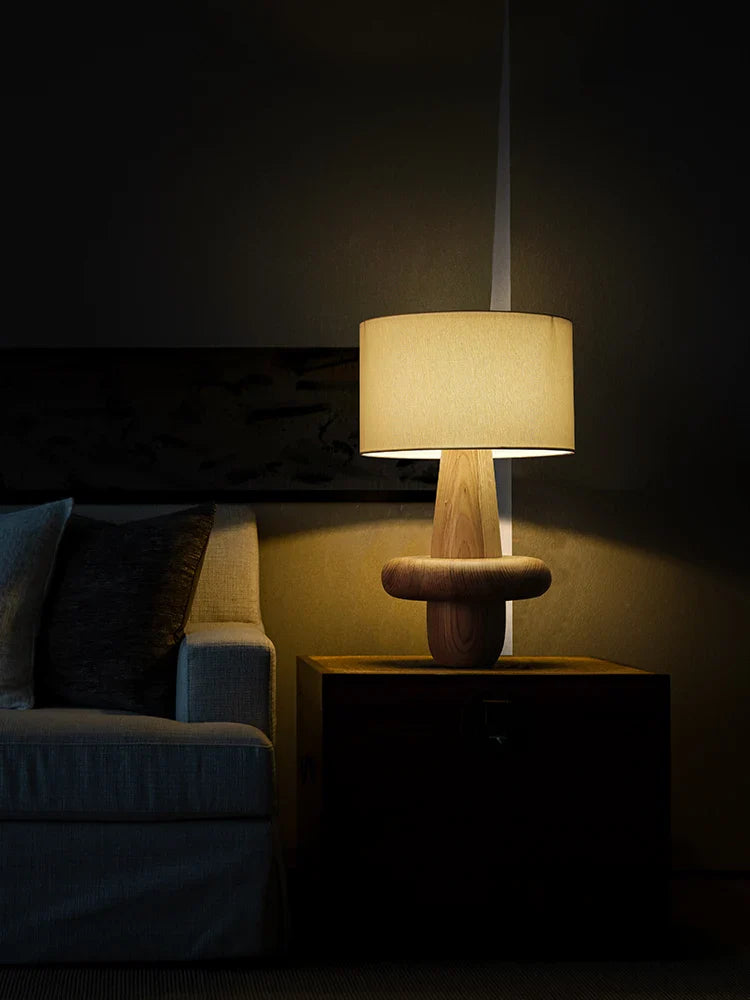 Ash Wood LED Bedside Table Lamp by Econiko - Modern Indoor Decor Light for Bedroom, Living Room