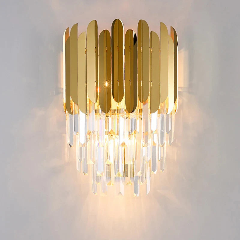 Nordic Crystal Wall Light Gold Sconces Indoor Lighting by Econiko