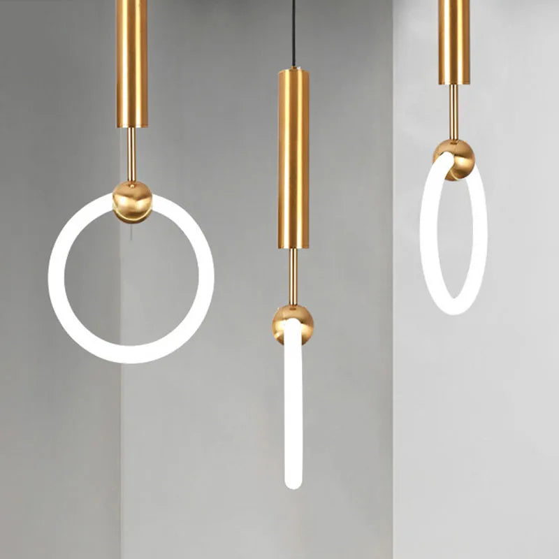 Acrylic Circle Pendant Lighting by Econiko: Modern LED Chandelier for Bedroom Decoration