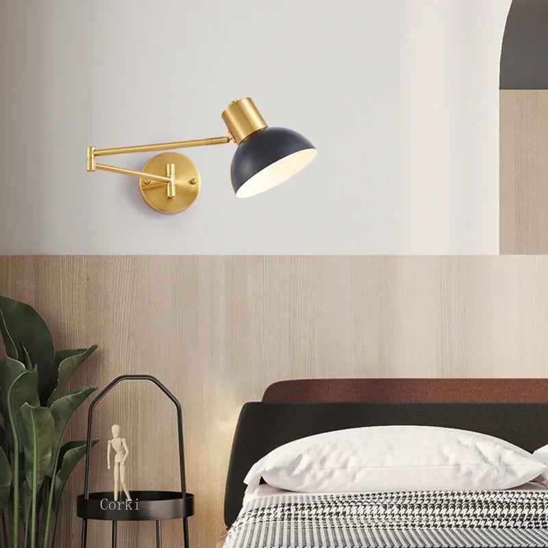 Adjustable Swing Arm LED Wall Lamps by Econiko - Modern Bedside Sconce Lights