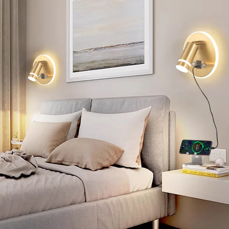 Econiko USB Charging Reading Wall Lamp for Ambient Lighting in Bedroom, Living room, Hotel