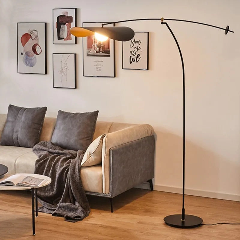 Adjustable LED Floor Lamp for Reading in Bedroom, Living Room - Econiko Long Arm Iron Light