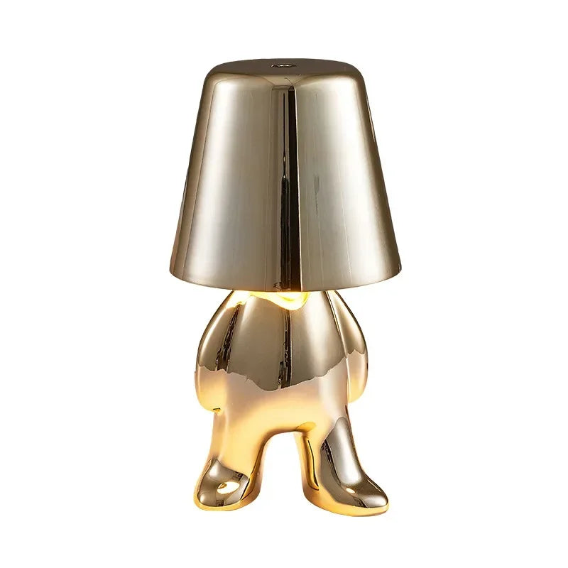 Econiko Little Golden Man Table Lamp LED Night Light Bedroom Decor Reading Lamp