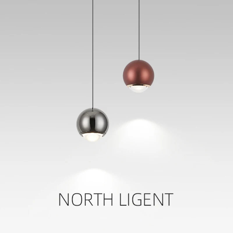 Nordic LED chandelier with bar pendant light and ball shade for home decor by Econiko.