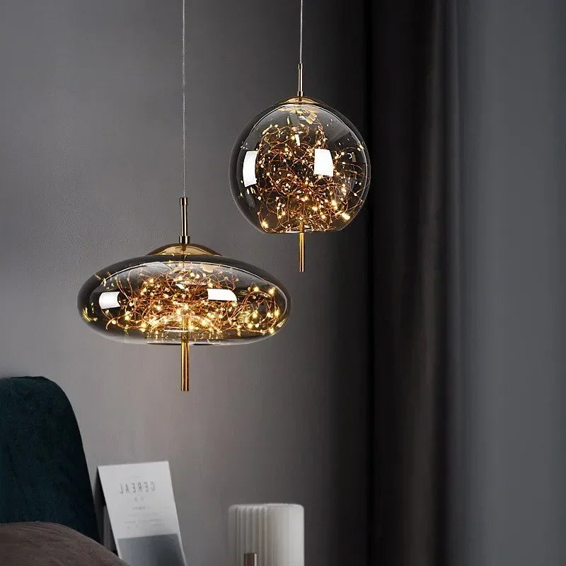 Nordic Luxury Glass Pendant Light Chandelier for Dining Room Living Room Bedroom by Econiko