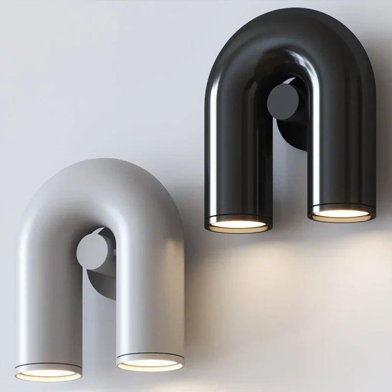 Adjustable U-shaped LED wall lamp for bedside reading, Nordic living room. Econiko: wall lamp, bedside reading lamp, LED.