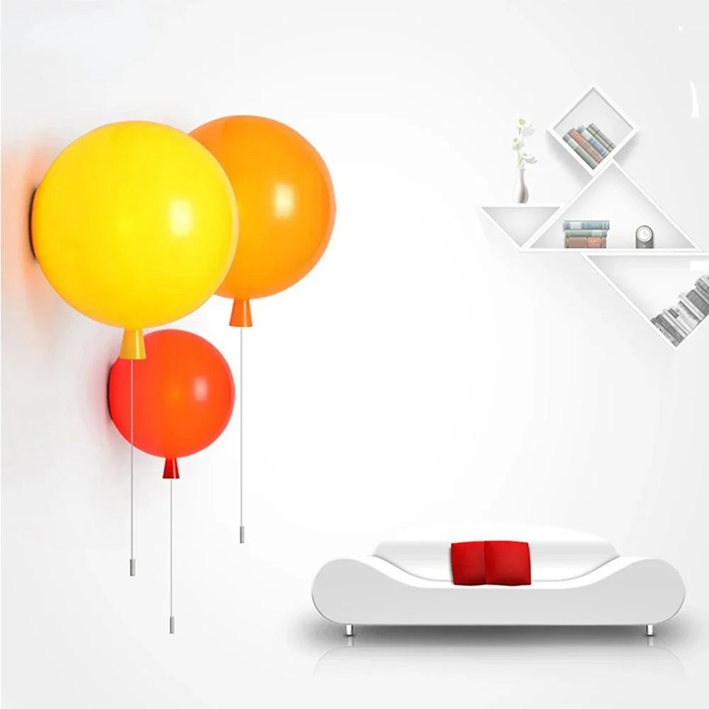 Colorful Balloon Memory LED Wall Lamps Pull Switch - Econiko Wall Lighting