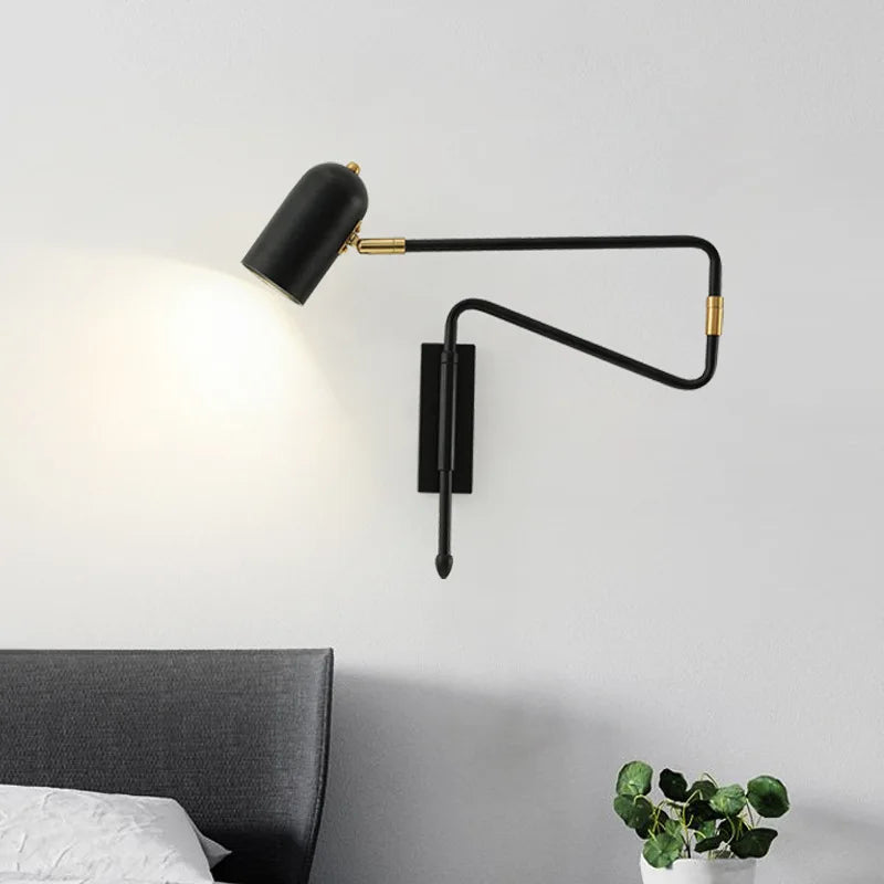 Adjustable Nordic Iron LED Wall Lamp for Indoor Lighting, Bedroom Decor Sconces by Econiko